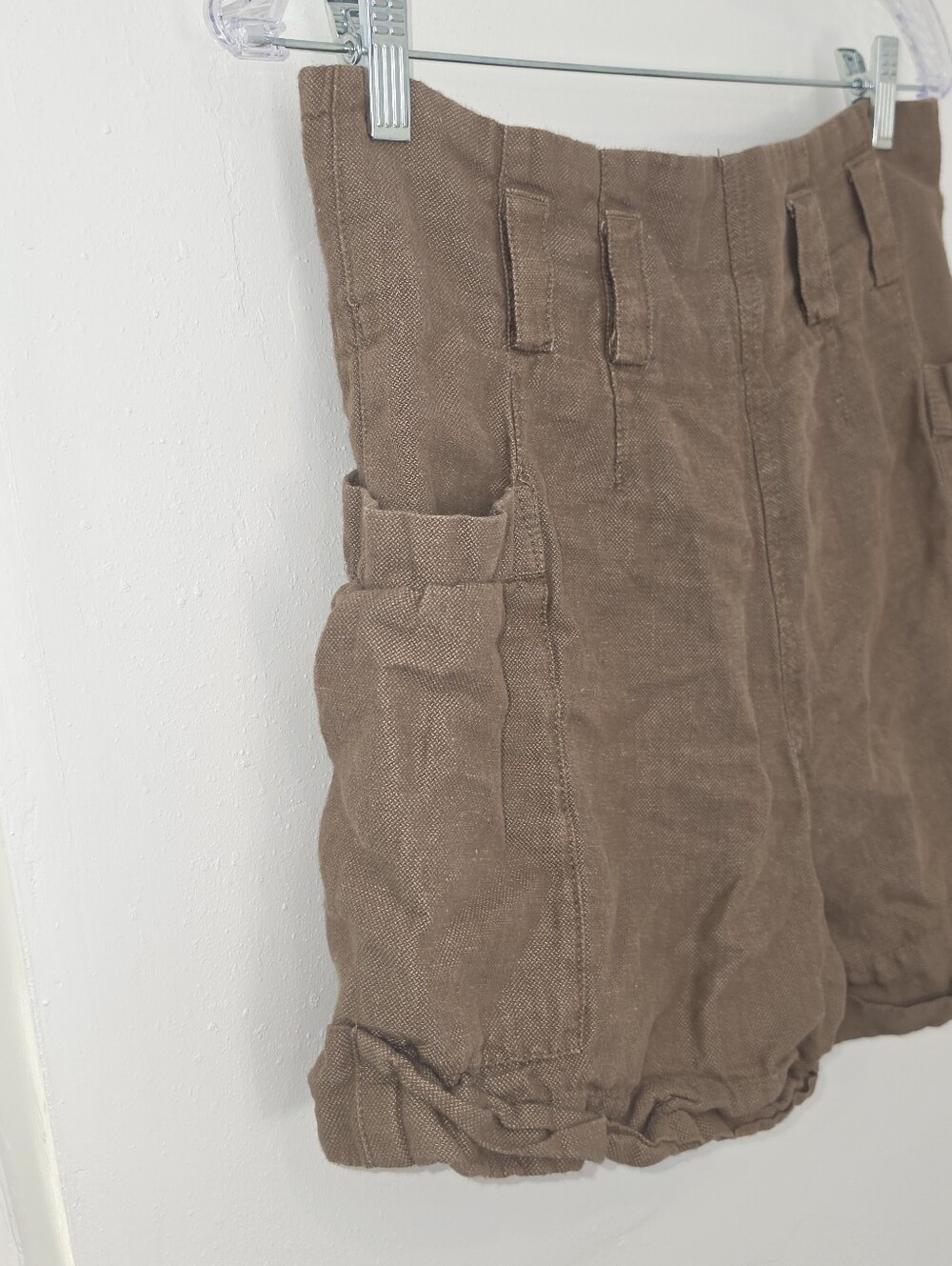 H&M Brown Cotton High-Waist Shorts Size 8 - Picture 3 of 5